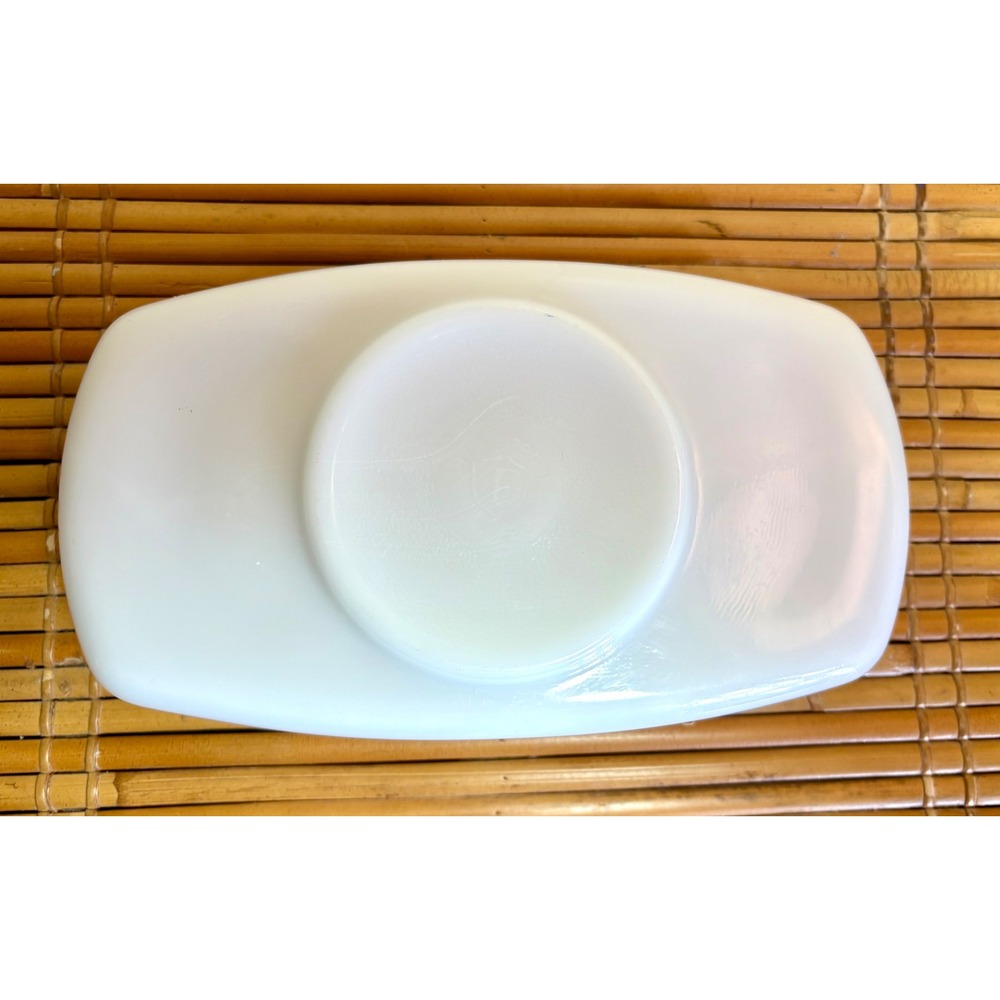 Vintage Federal Glass Milk Glass Sunflower Loaf Pan Rectangular Baking Dish - Picture 6 of 7